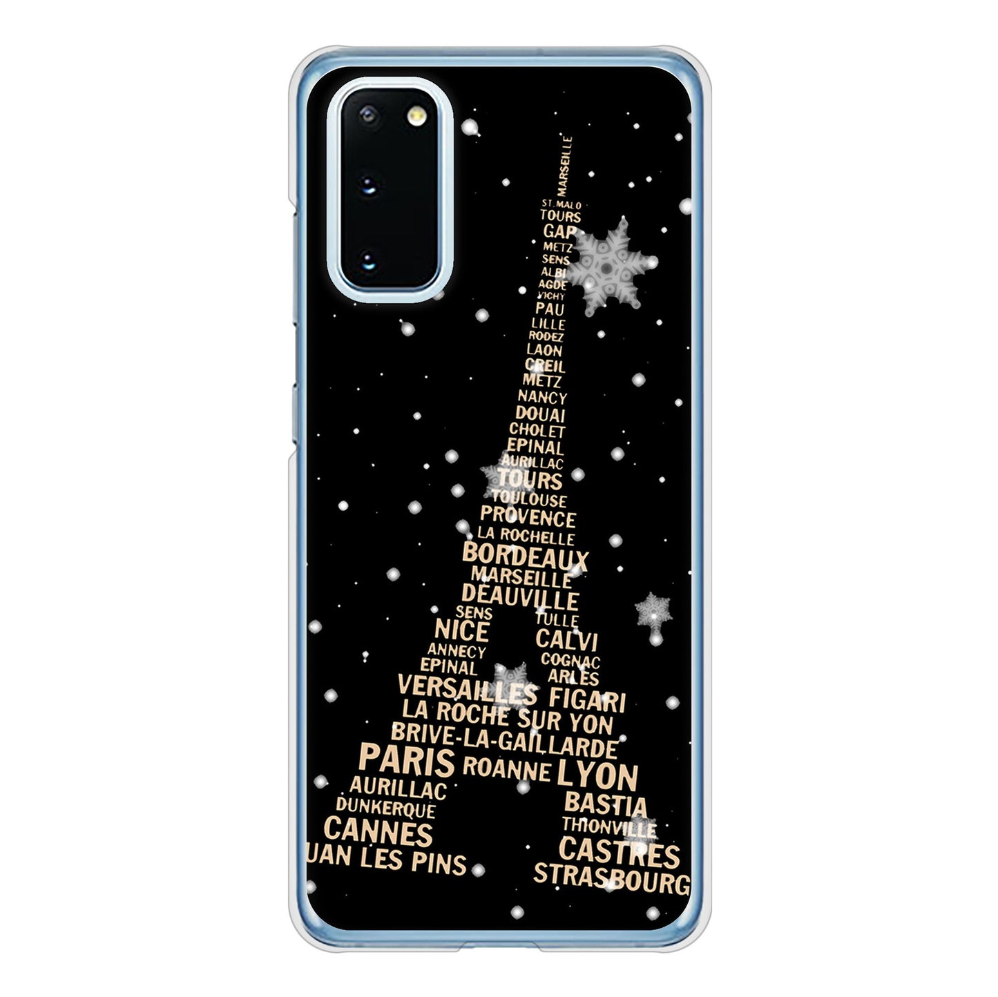 Galaxy S20 5G SC-51A docomo 高画質仕上げ 背面印刷 ハードケース エッフェル塔