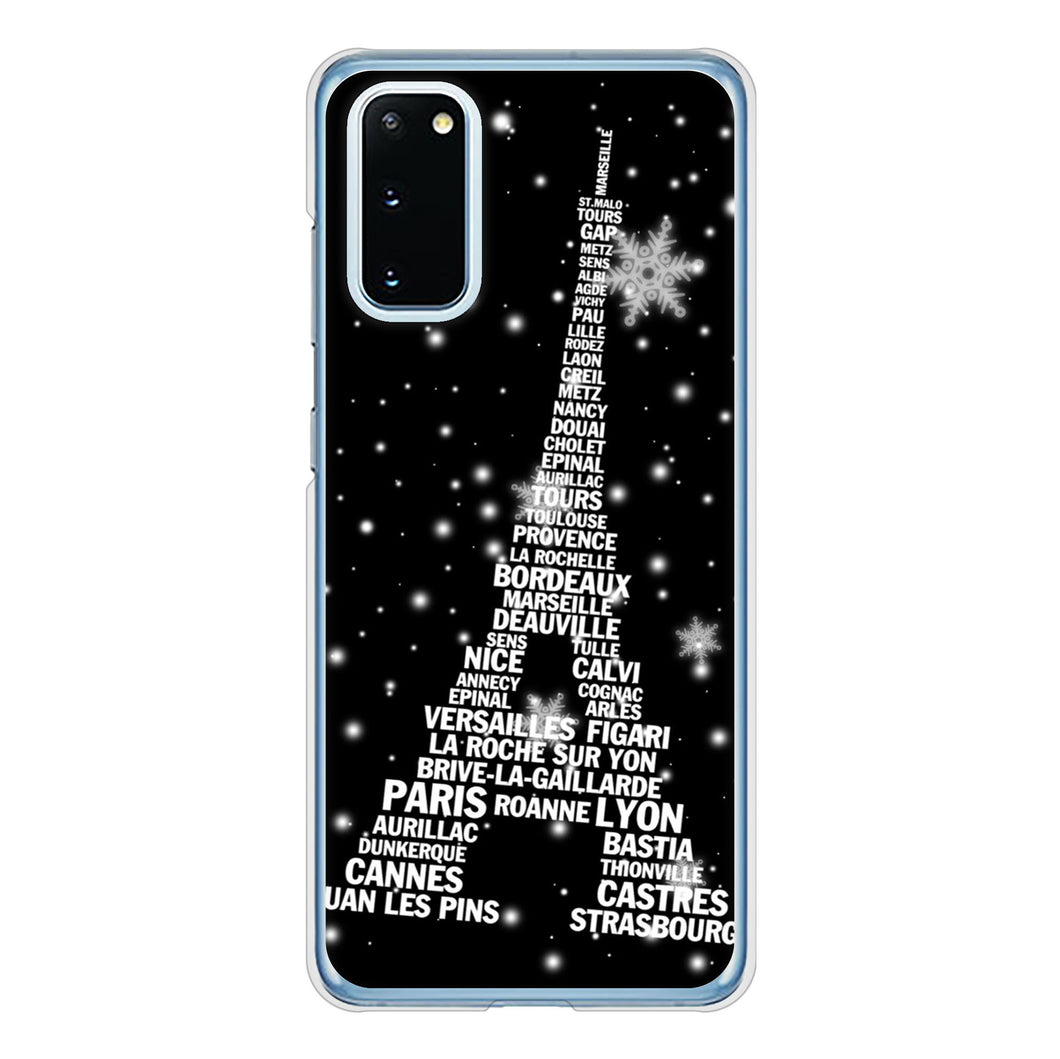 Galaxy S20 5G SC-51A docomo 高画質仕上げ 背面印刷 ハードケース エッフェル塔