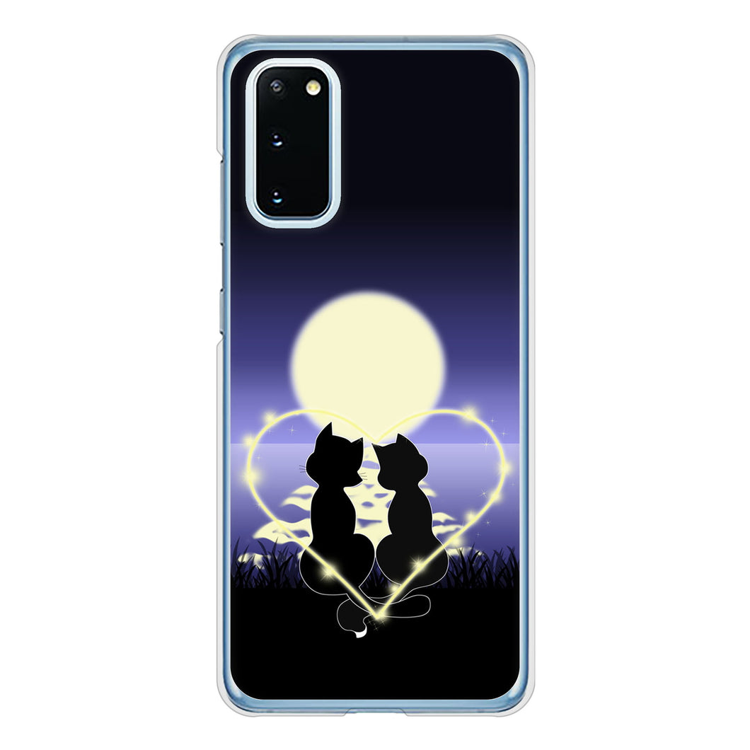 Galaxy S20 5G SC-51A docomo 高画質仕上げ 背面印刷 ハードケース 夜とネコ