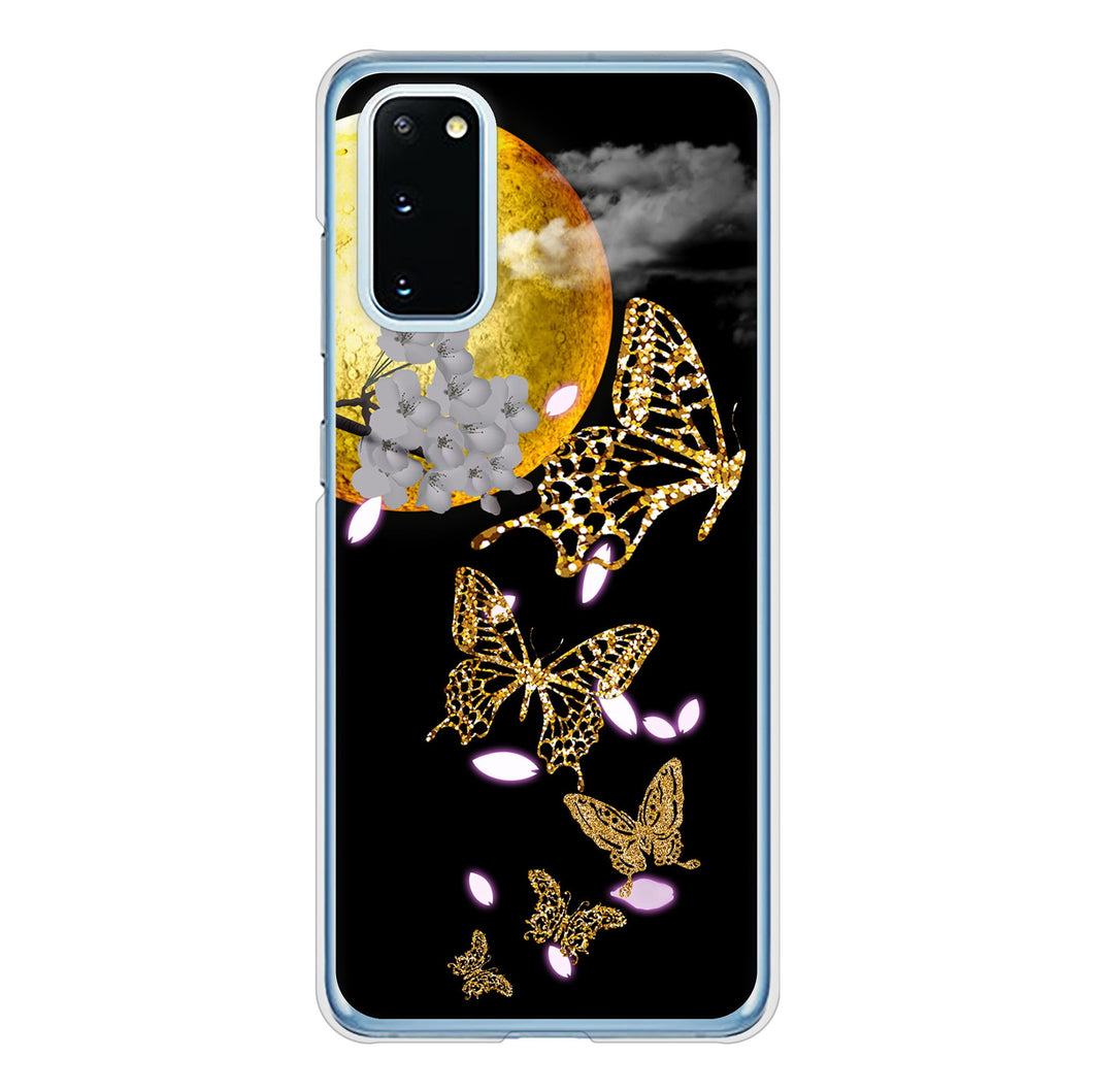 Galaxy S20 5G SC-51A docomo 高画質仕上げ 背面印刷 ハードケース 【1150 月に昇る蝶】