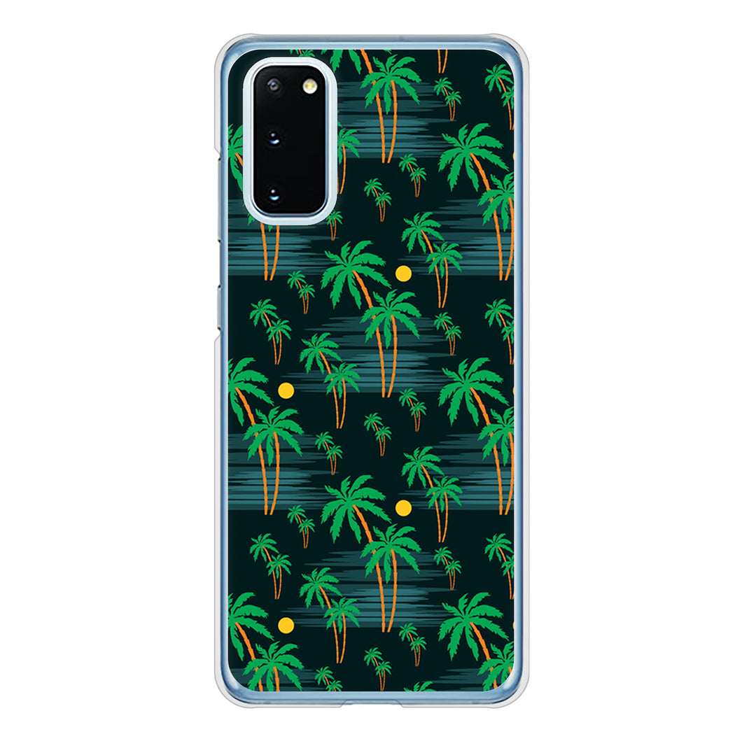 Galaxy S20 5G SC-51A docomo 高画質仕上げ 背面印刷 ハードケース 【1315 月夜とヤシ】