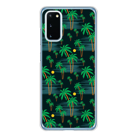 Galaxy S20 5G SC-51A docomo 高画質仕上げ 背面印刷 ハードケース 【1315 月夜とヤシ】