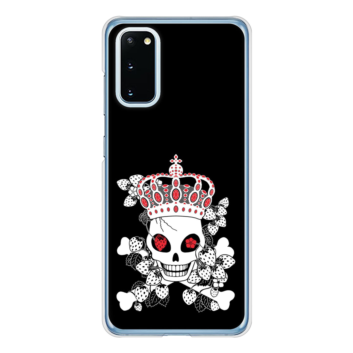 Galaxy S20 5G SC-51A docomo 高画質仕上げ 背面印刷 ハードケース むかいあぐる 苺骸骨王冠蔦