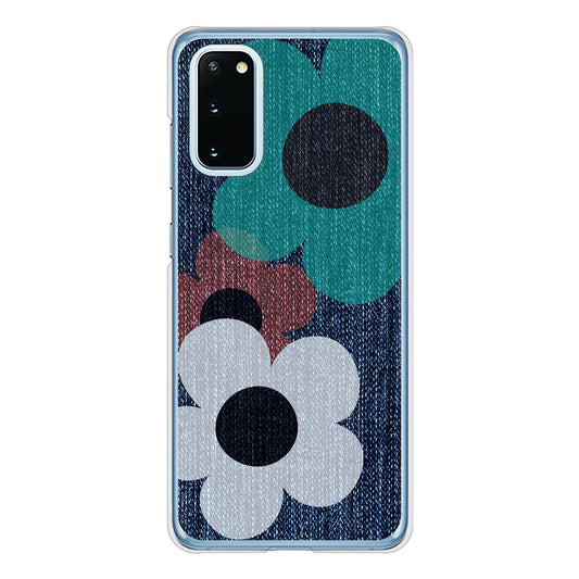 Galaxy S20 5G SC-51A docomo 高画質仕上げ 背面印刷 ハードケース 【EK869 ルーズフラワーinデニム風】