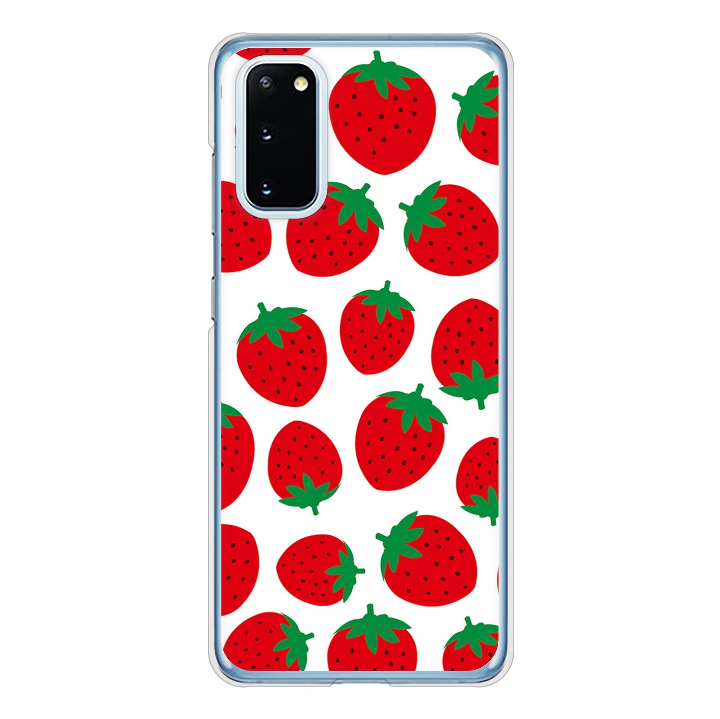 Galaxy S20 5G SC-51A docomo 高画質仕上げ 背面印刷 ハードケース 小さいイチゴ模様