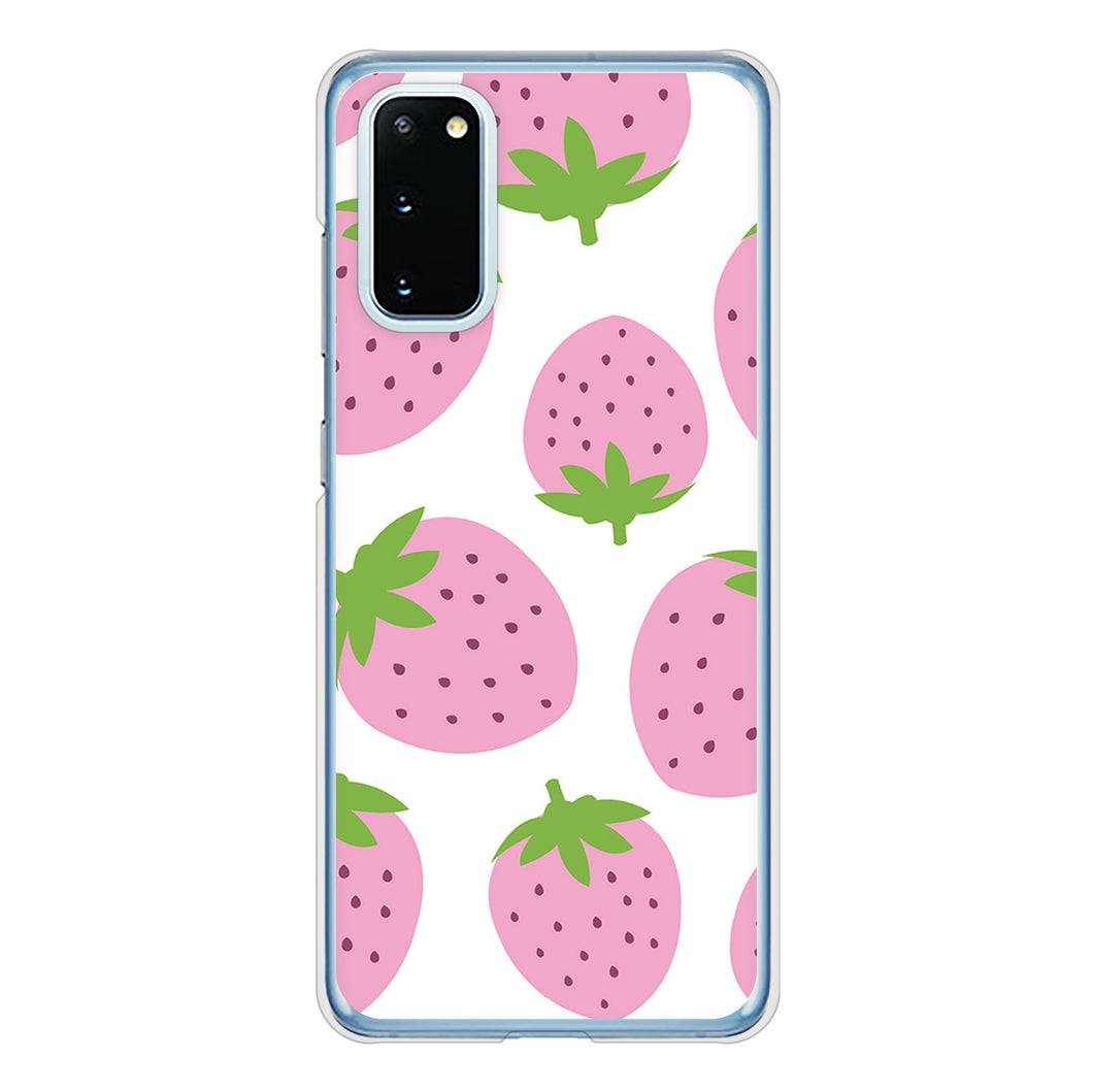 Galaxy S20 5G SC-51A docomo 高画質仕上げ 背面印刷 ハードケース 大きいイチゴ模様