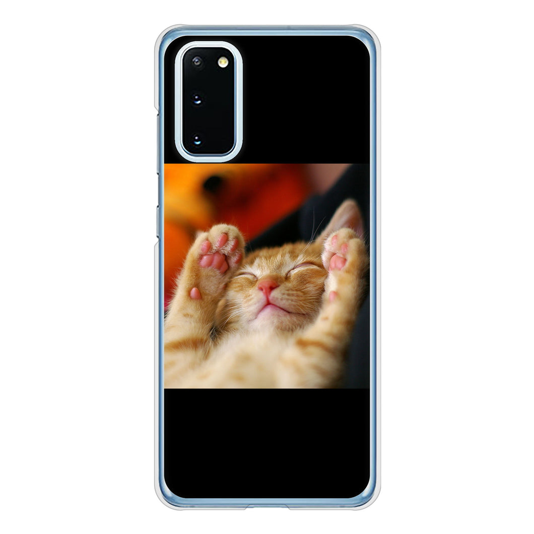 Galaxy S20 5G SC-51A docomo 高画質仕上げ 背面印刷 ハードケース 【VA804 爆睡するネコ】