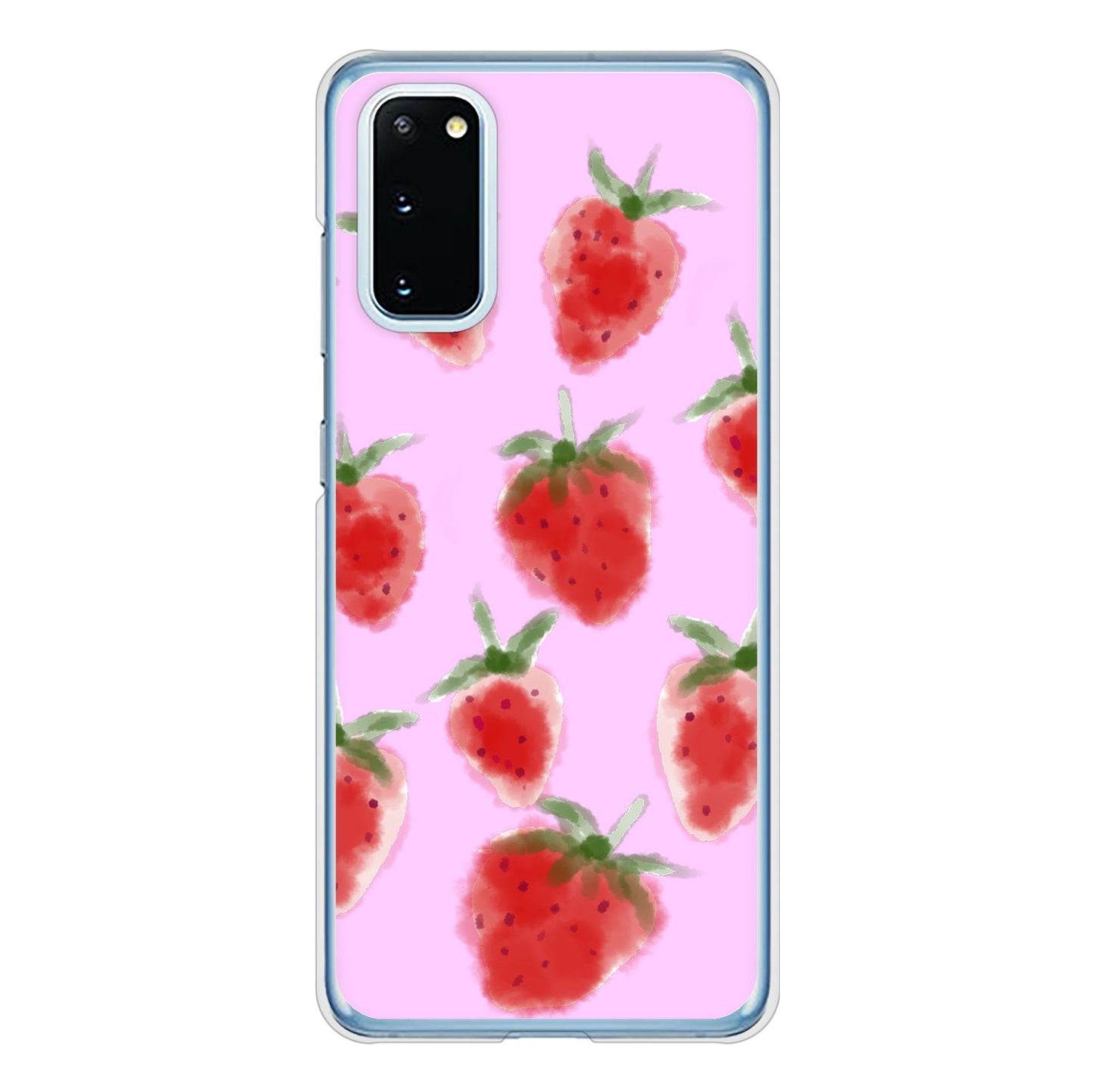 Galaxy S20 5G SC-51A docomo 高画質仕上げ 背面印刷 ハードケース イチゴ 水彩