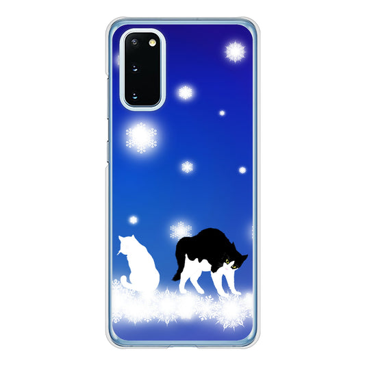 Galaxy S20 5G SC-51A docomo 高画質仕上げ 背面印刷 ハードケース 【YJ335 雪の結晶 はちわれ】