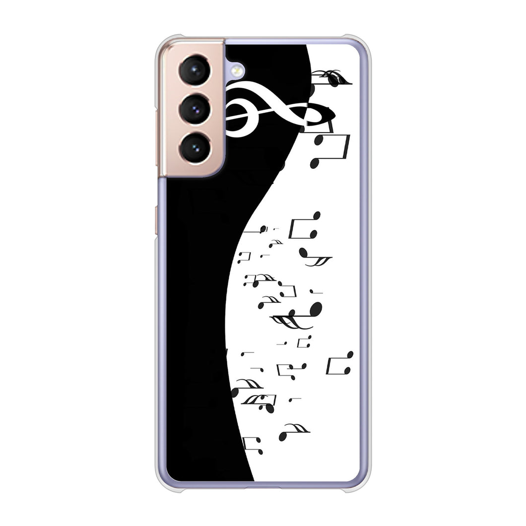 Galaxy S21 5G SC-51B docomo 高画質仕上げ 背面印刷 ハードケース 音符