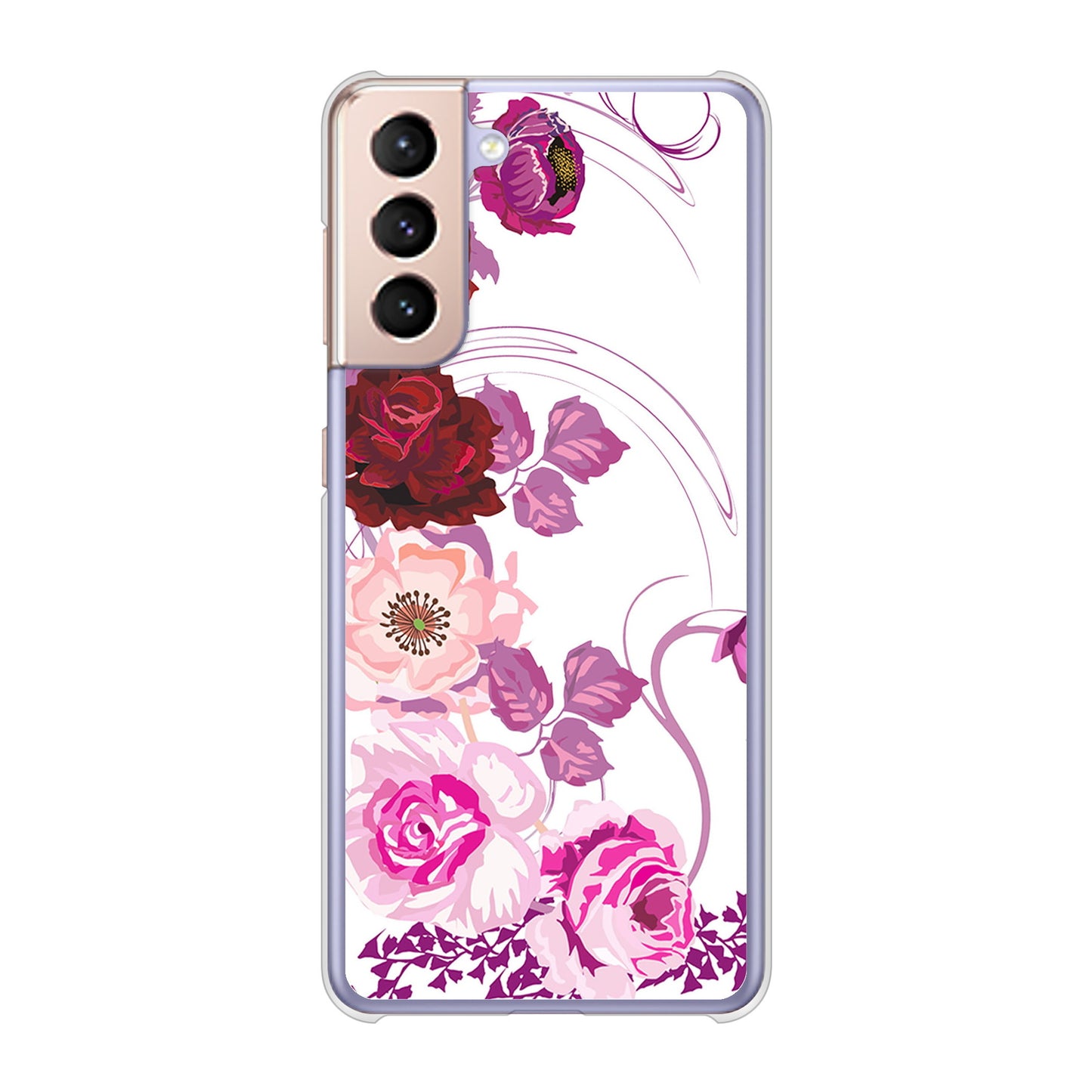 Galaxy S21 5G SC-51B docomo 高画質仕上げ 背面印刷 ハードケース ロマンチックなバラ