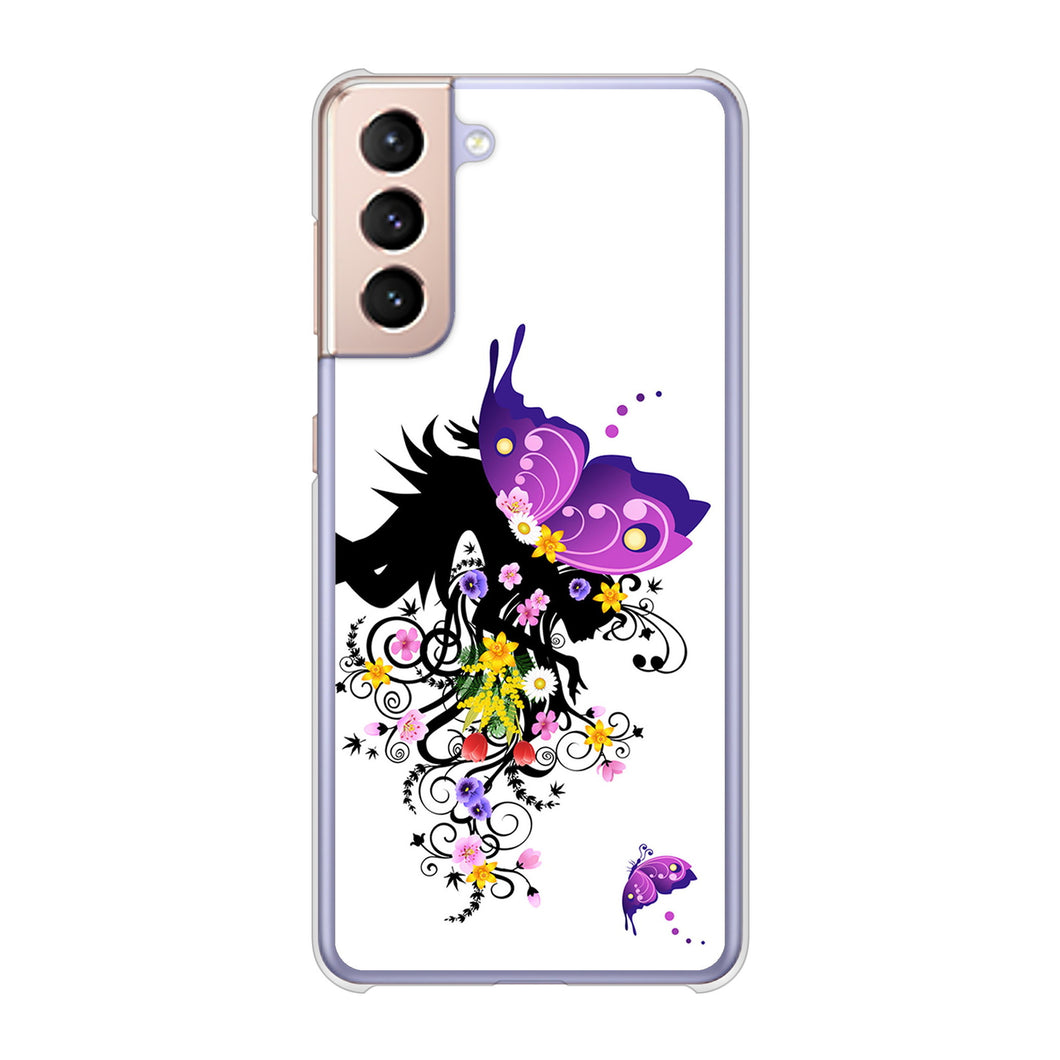 Galaxy S21 5G SC-51B docomo 高画質仕上げ 背面印刷 ハードケース バタフライ