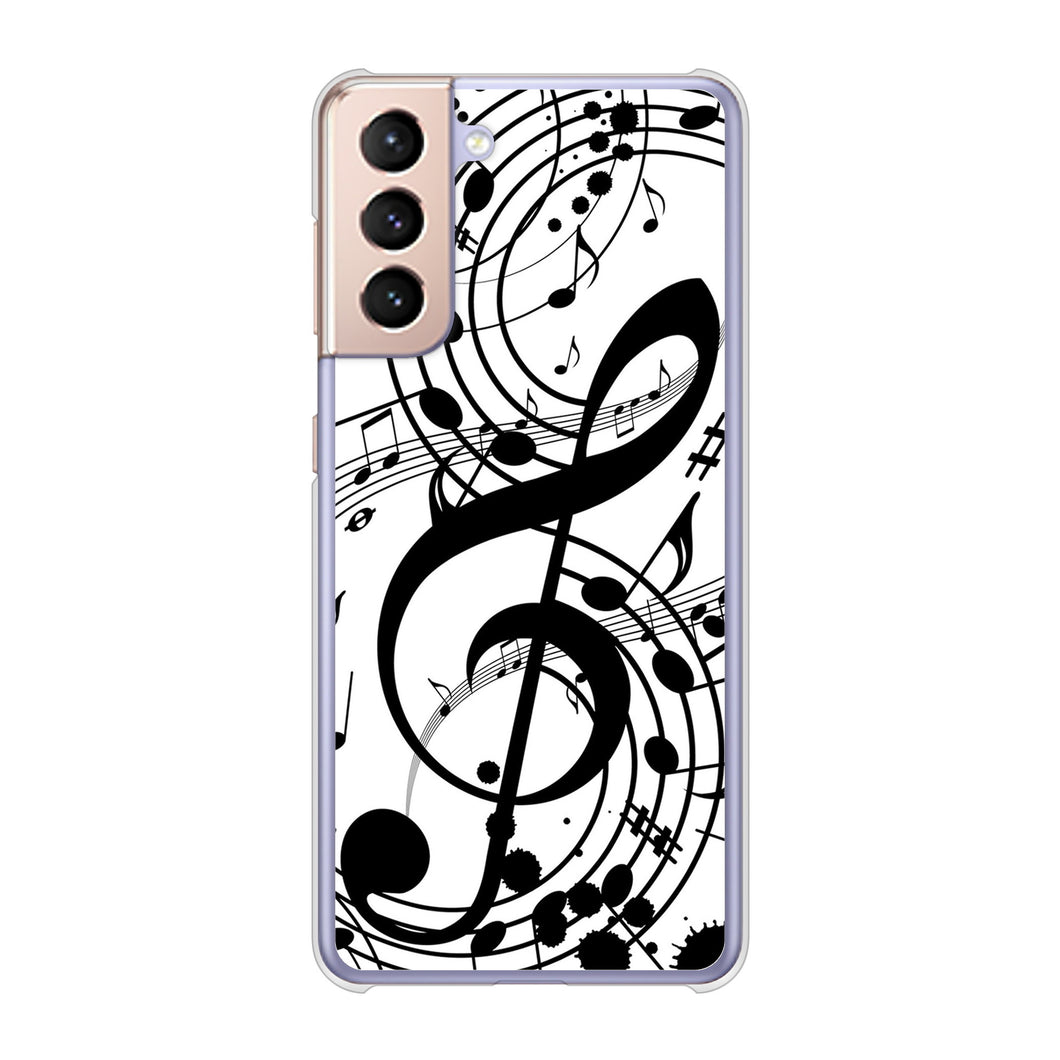 Galaxy S21 5G SC-51B docomo 高画質仕上げ 背面印刷 ハードケース 音符