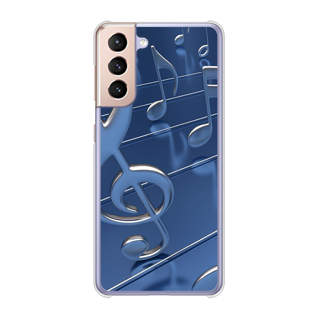 Galaxy S21 5G SC-51B docomo 高画質仕上げ 背面印刷 ハードケース 音符