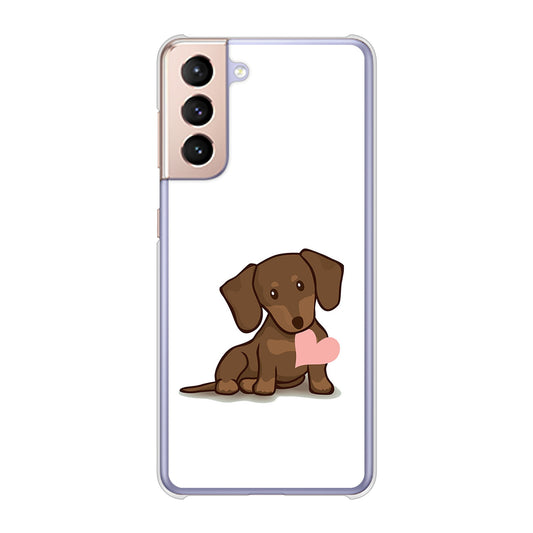 Galaxy S21 5G SC-51B docomo 高画質仕上げ 背面印刷 ハードケース 【394 I love ダックス】