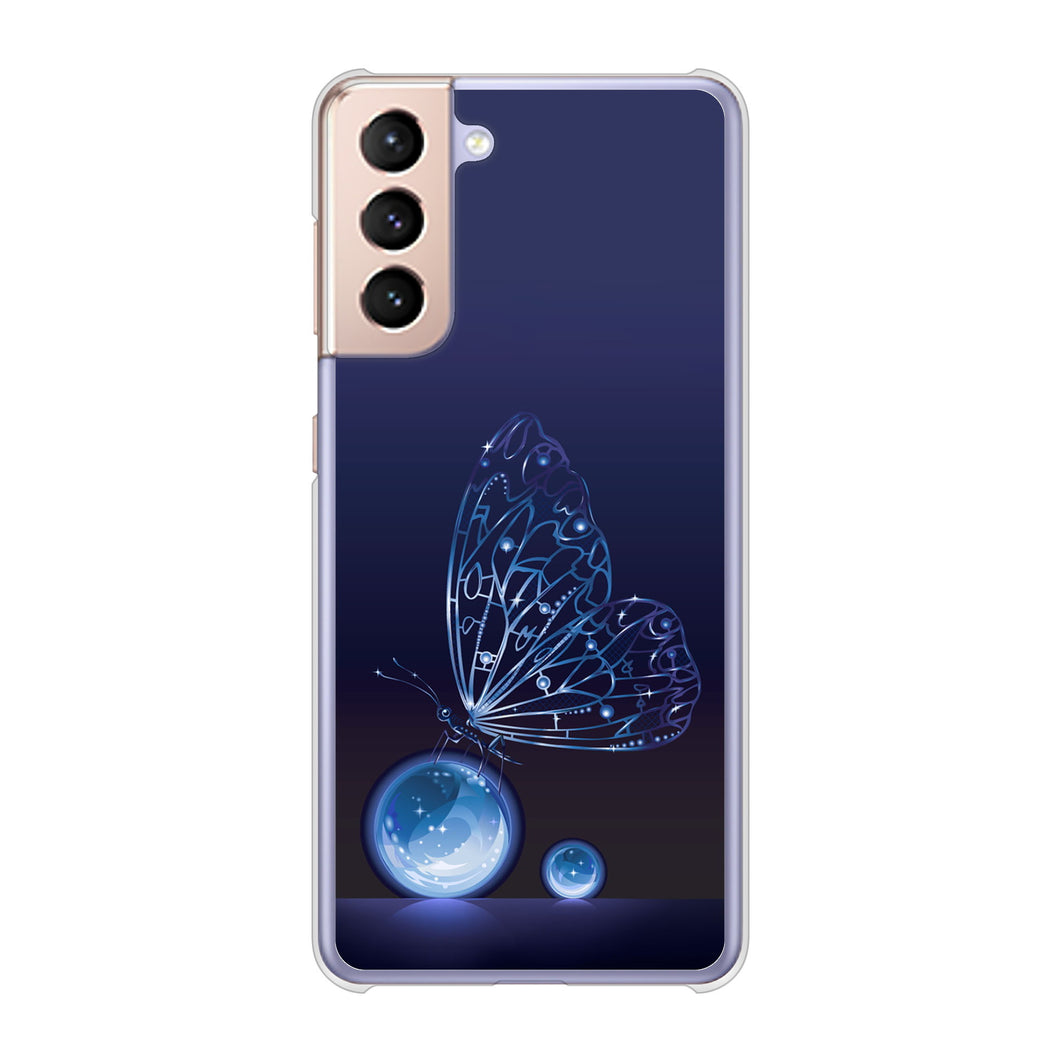 Galaxy S21 5G SC-51B docomo 高画質仕上げ 背面印刷 ハードケース バタフライ