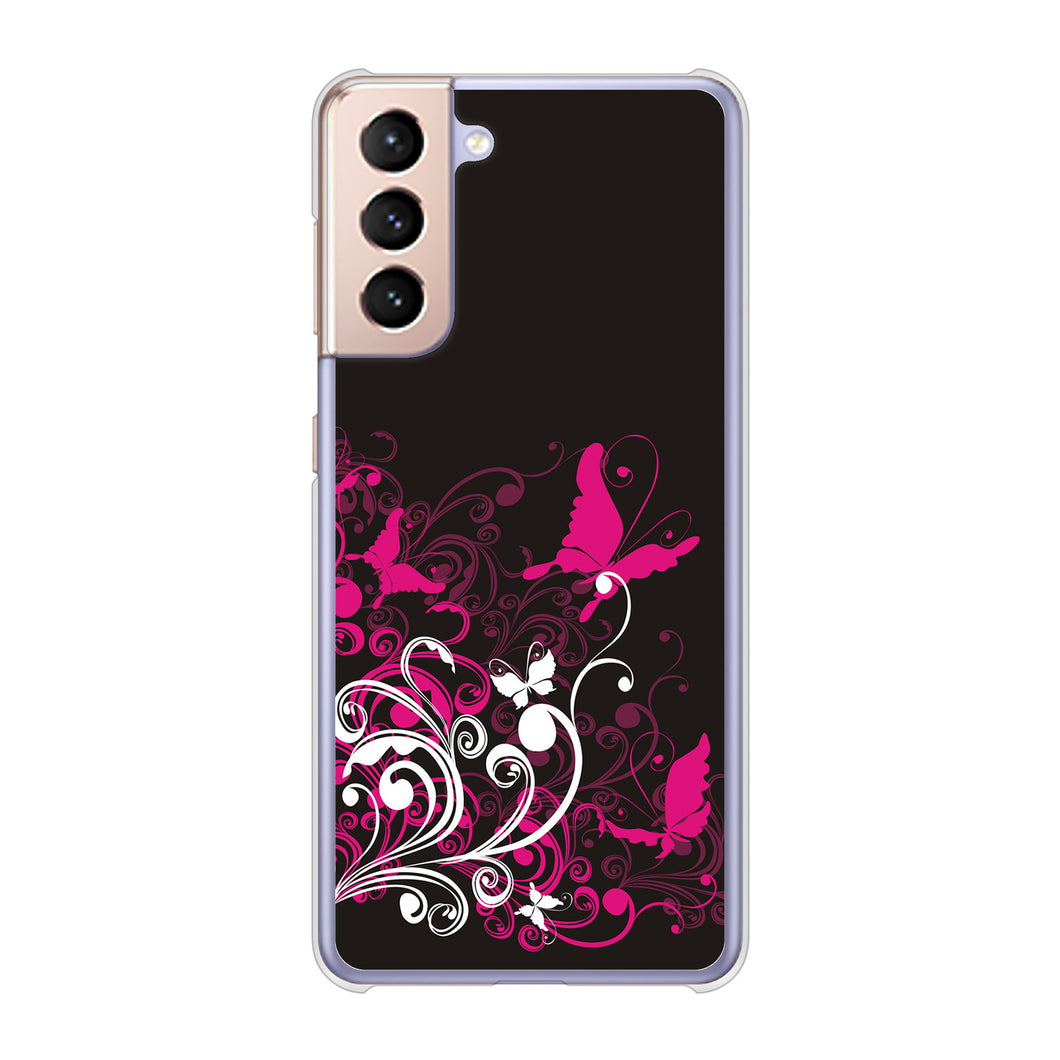 Galaxy S21 5G SC-51B docomo 高画質仕上げ 背面印刷 ハードケース バタフライ