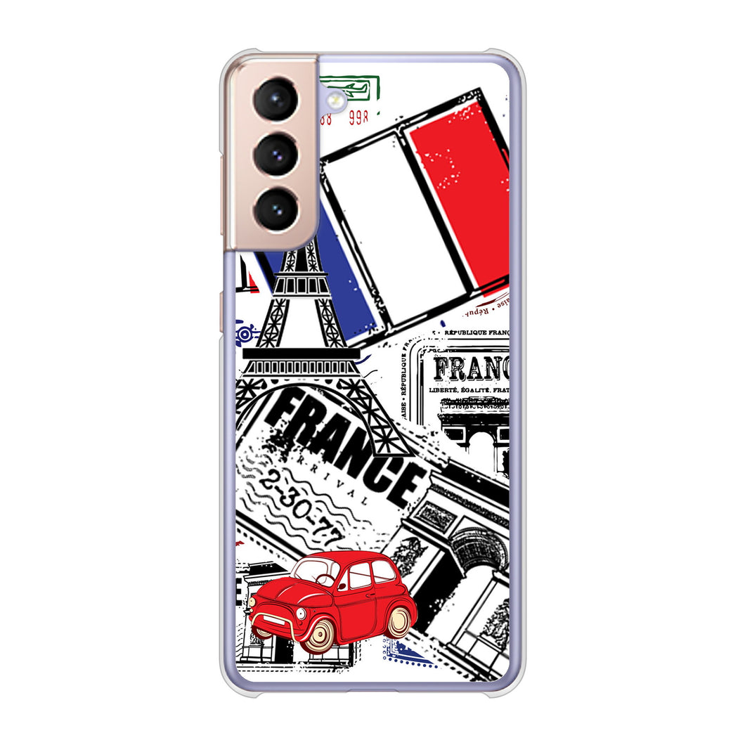 Galaxy S21 5G SC-51B docomo 高画質仕上げ 背面印刷 ハードケース LOVE フランス