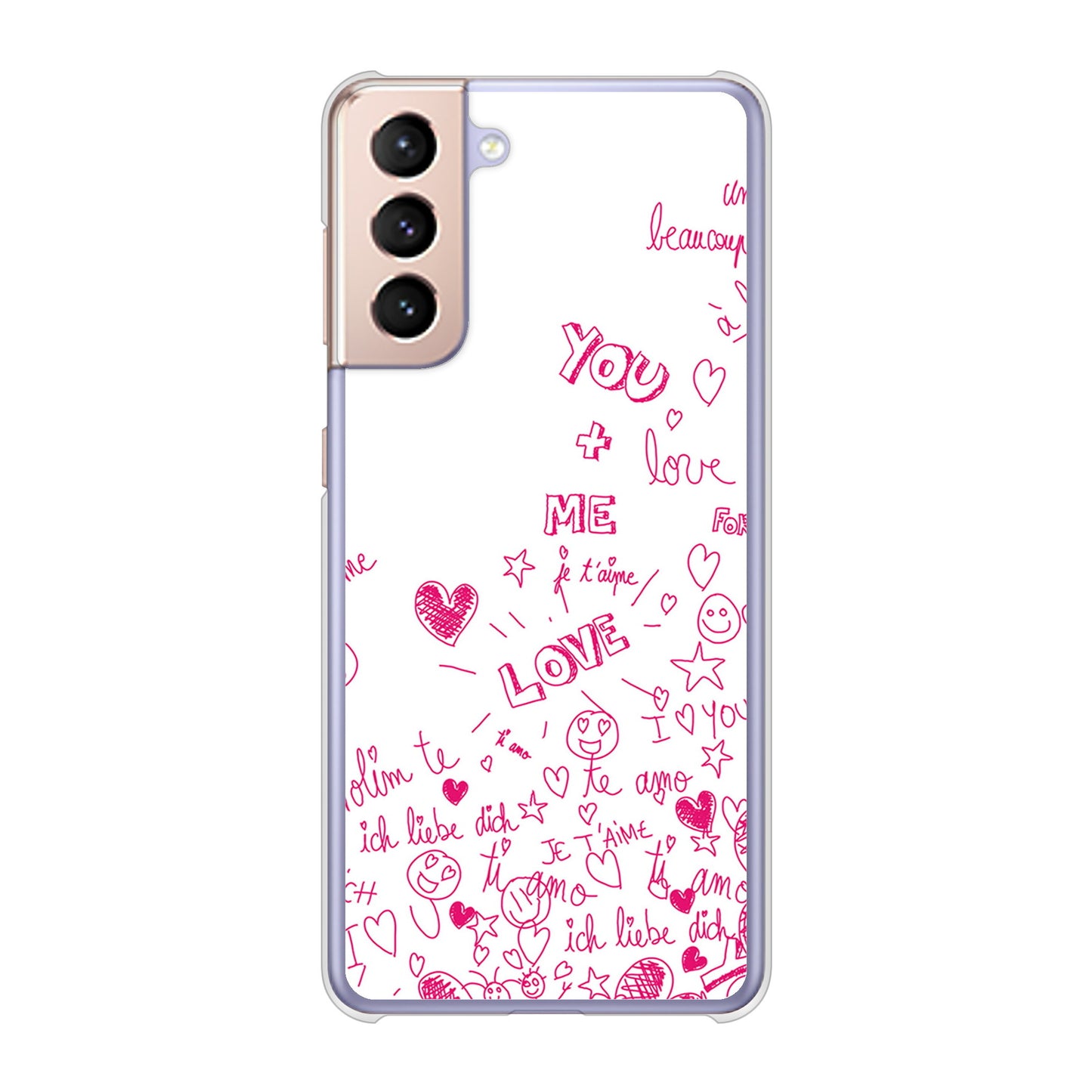 Galaxy S21 5G SC-51B docomo 高画質仕上げ 背面印刷 ハードケース プリティハート