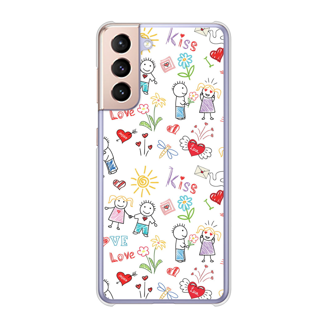 Galaxy S21 5G SC-51B docomo 高画質仕上げ 背面印刷 ハードケース カップル&ファミリー