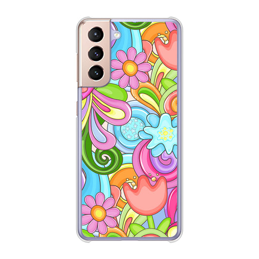 Galaxy S21 5G SC-51B docomo 高画質仕上げ 背面印刷 ハードケース 【713 ミラクルフラワー】