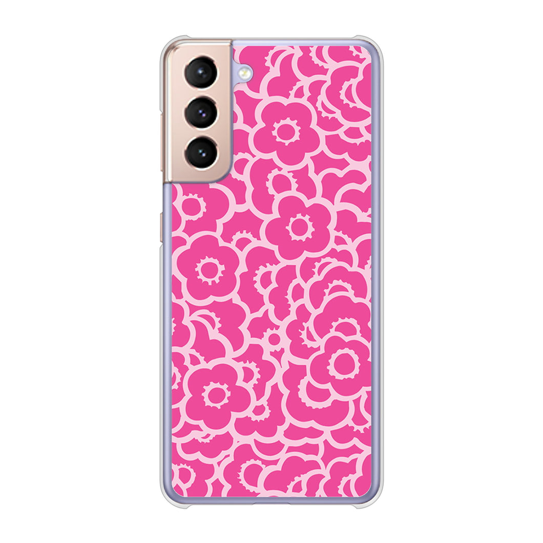 Galaxy S21 5G SC-51B docomo 高画質仕上げ 背面印刷 ハードケース 【716 ピンクフラワー】