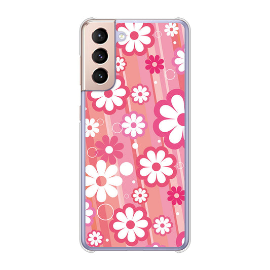 Galaxy S21 5G SC-51B docomo 高画質仕上げ 背面印刷 ハードケース 【751 マーガレット(ピンク系)】