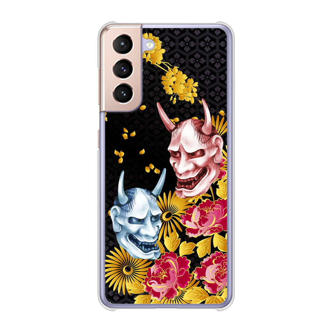 Galaxy S21 5G SC-51B docomo 高画質仕上げ 背面印刷 ハードケース 【1024 般若と牡丹2】