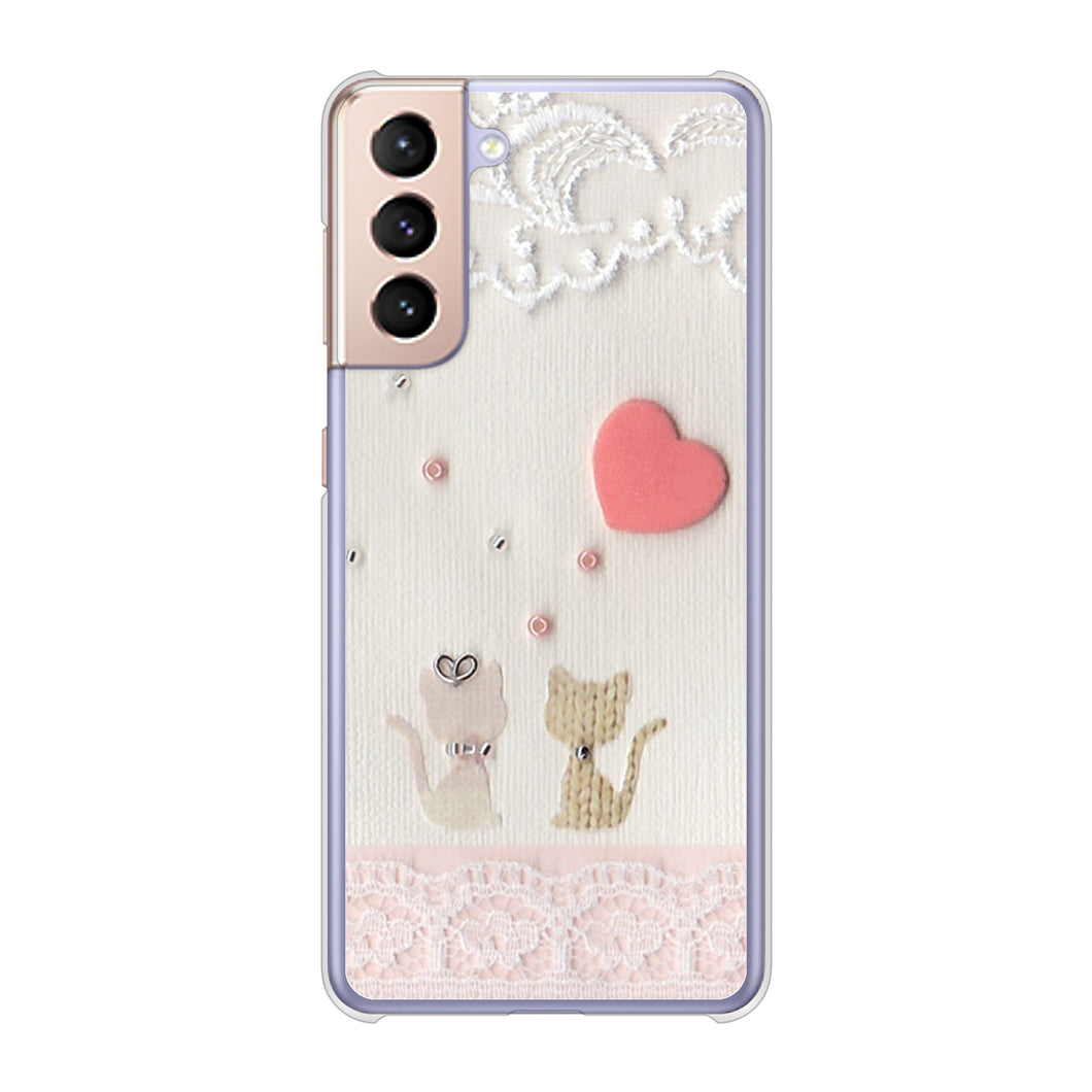 Galaxy S21 5G SC-51B docomo 高画質仕上げ 背面印刷 ハードケース クラフト写真ネコ