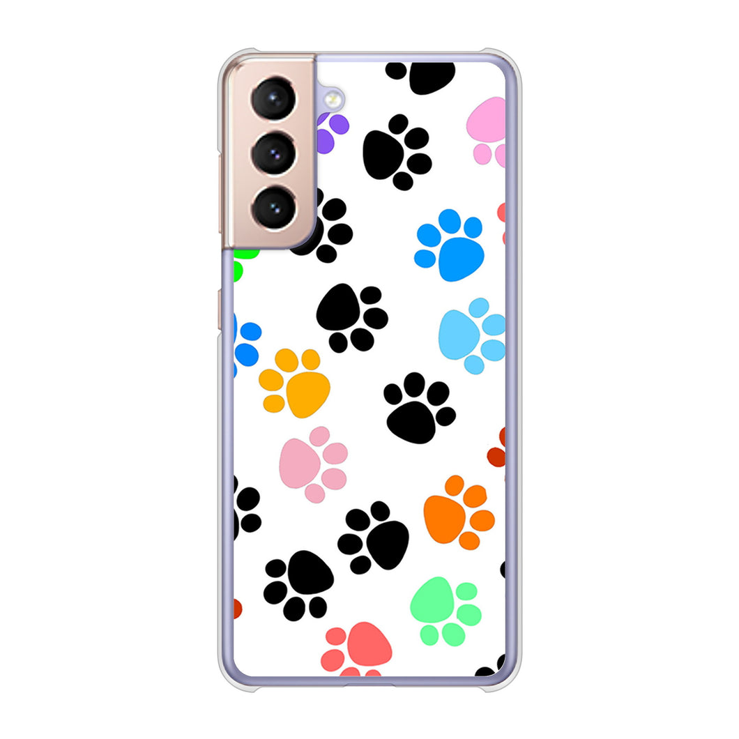 Galaxy S21 5G SC-51B docomo 高画質仕上げ 背面印刷 ハードケース 【1108 あしあとカラフル】