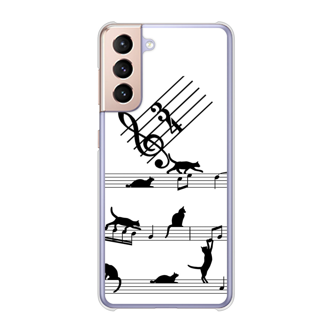 Galaxy S21 5G SC-51B docomo 高画質仕上げ 背面印刷 ハードケース 音符