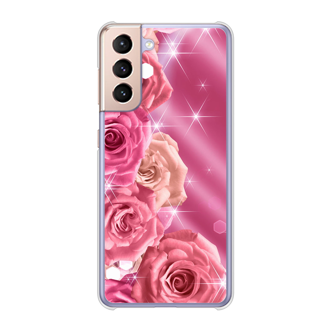 Galaxy S21 5G SC-51B docomo 高画質仕上げ 背面印刷 ハードケース 【1182 ピンクの薔薇に誘われて】