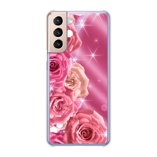 Galaxy S21 5G SC-51B docomo 高画質仕上げ 背面印刷 ハードケース 【1182 ピンクの薔薇に誘われて】