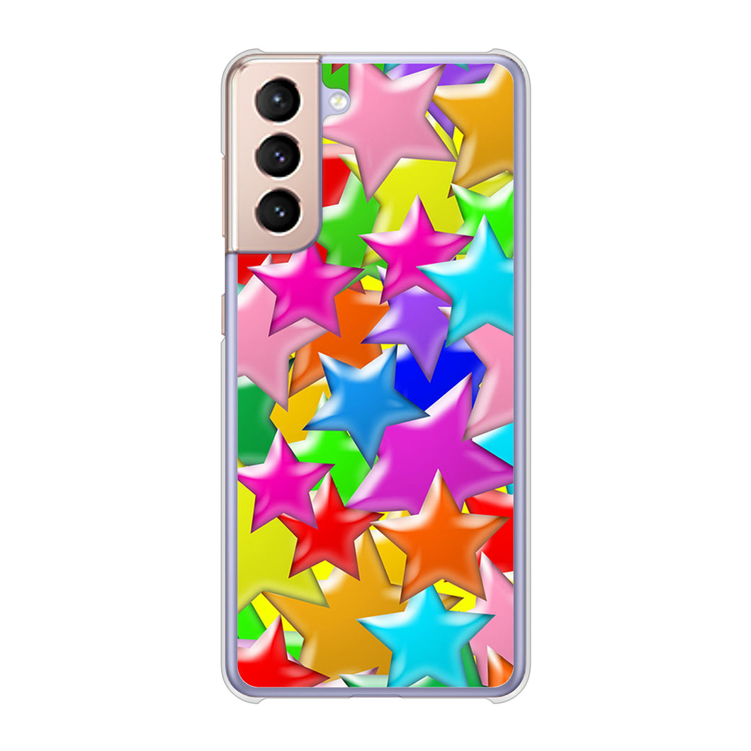 Galaxy S21 5G SC-51B docomo 高画質仕上げ 背面印刷 ハードケース 【1293 ランダムスター】