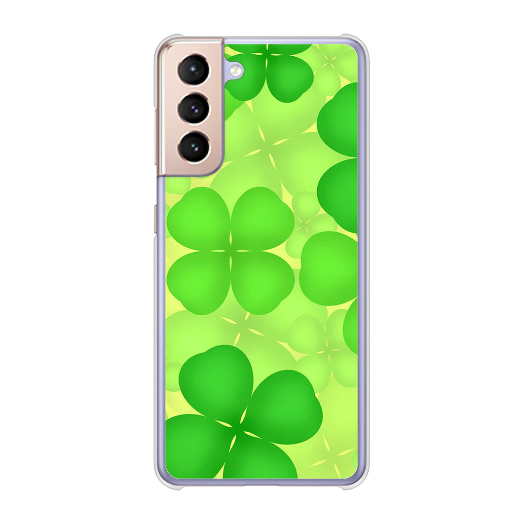 Galaxy S21 5G SC-51B docomo 高画質仕上げ 背面印刷 ハードケース 【1297 四つ葉のクローバー】