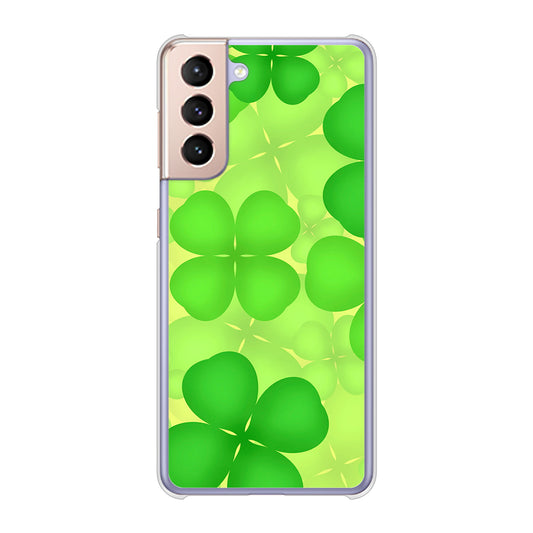 Galaxy S21 5G SC-51B docomo 高画質仕上げ 背面印刷 ハードケース 【1297 四つ葉のクローバー】