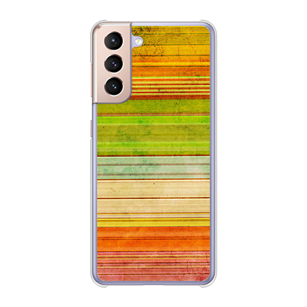 Galaxy S21 5G SC-51B docomo 高画質仕上げ 背面印刷 ハードケース 【1324 ビンテージボーダー(色彩)】