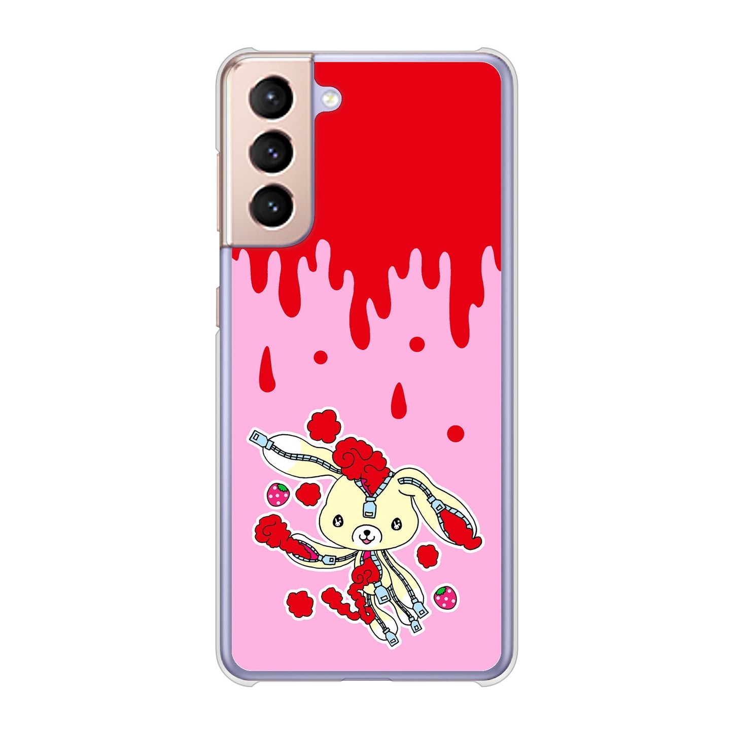 Galaxy S21 5G SC-51B docomo 高画質仕上げ 背面印刷 ハードケース むかいあぐる ジッパーうさぎのジッピョン