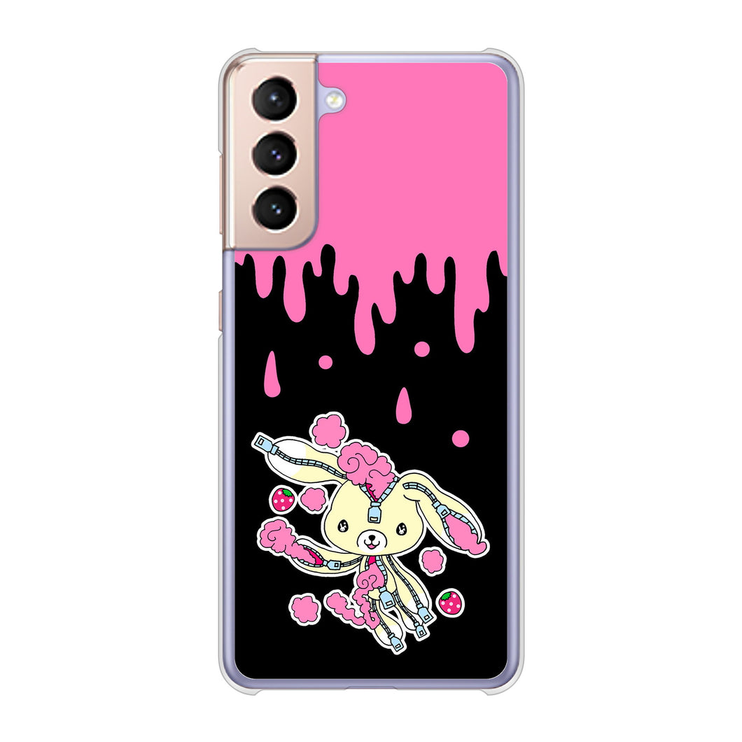 Galaxy S21 5G SC-51B docomo 高画質仕上げ 背面印刷 ハードケース むかいあぐる ジッパーうさぎのジッピョン