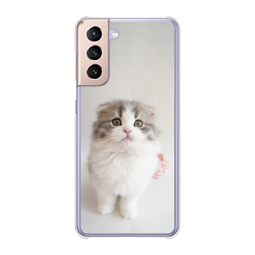 Galaxy S21 5G SC-51B docomo 高画質仕上げ 背面印刷 ハードケース 【VA803 まっていますネコ】