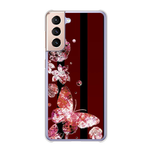 Galaxy S21 5G SC-51B docomo 高画質仕上げ 背面印刷 ハードケース 【VA814 宝石と蝶】