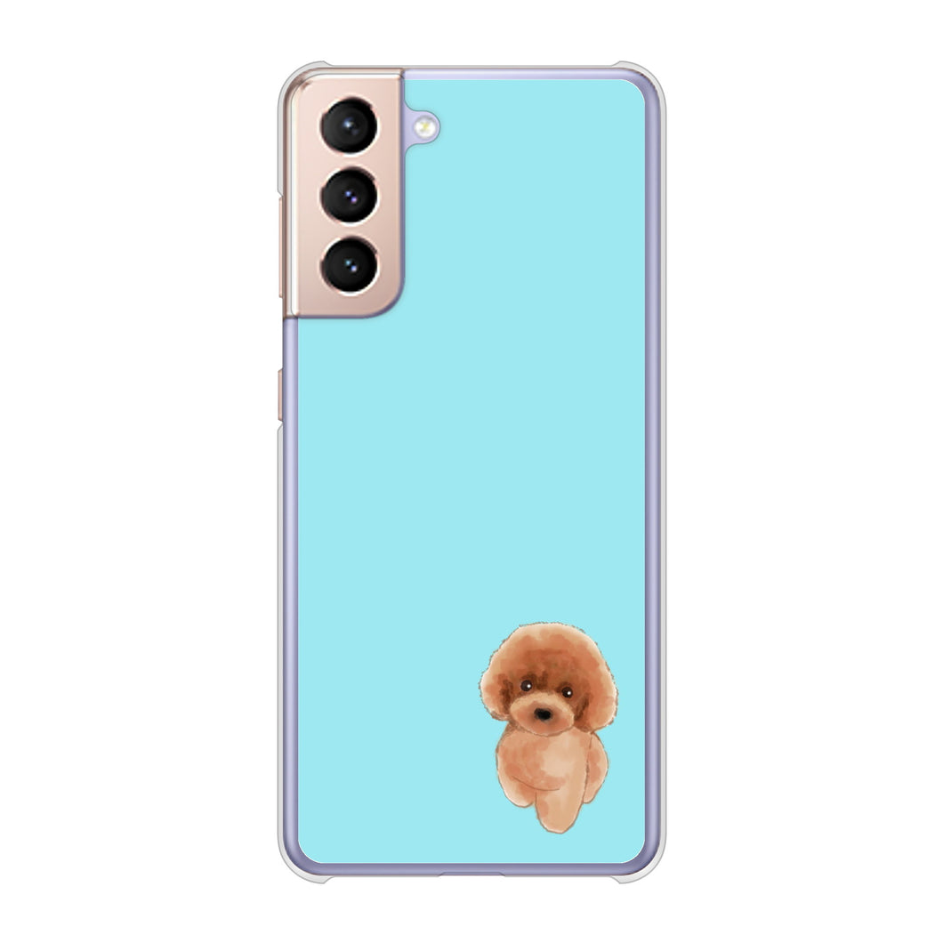 Galaxy S21 5G SC-51B docomo 高画質仕上げ 背面印刷 ハードケース トイプードルレッド