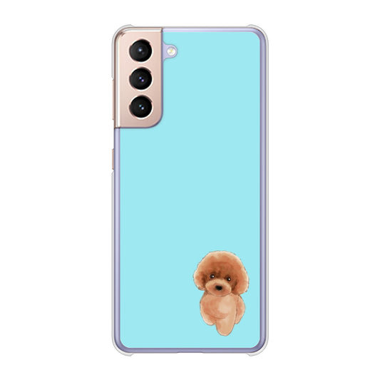 Galaxy S21 5G SC-51B docomo 高画質仕上げ 背面印刷 ハードケース トイプードルレッド