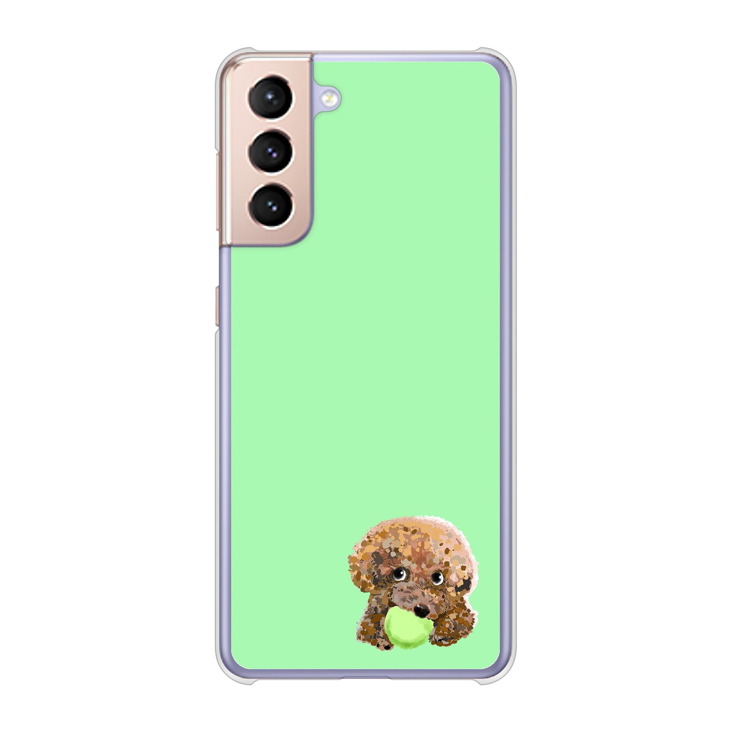 Galaxy S21 5G SC-51B docomo 高画質仕上げ 背面印刷 ハードケース トイプードル&ボール