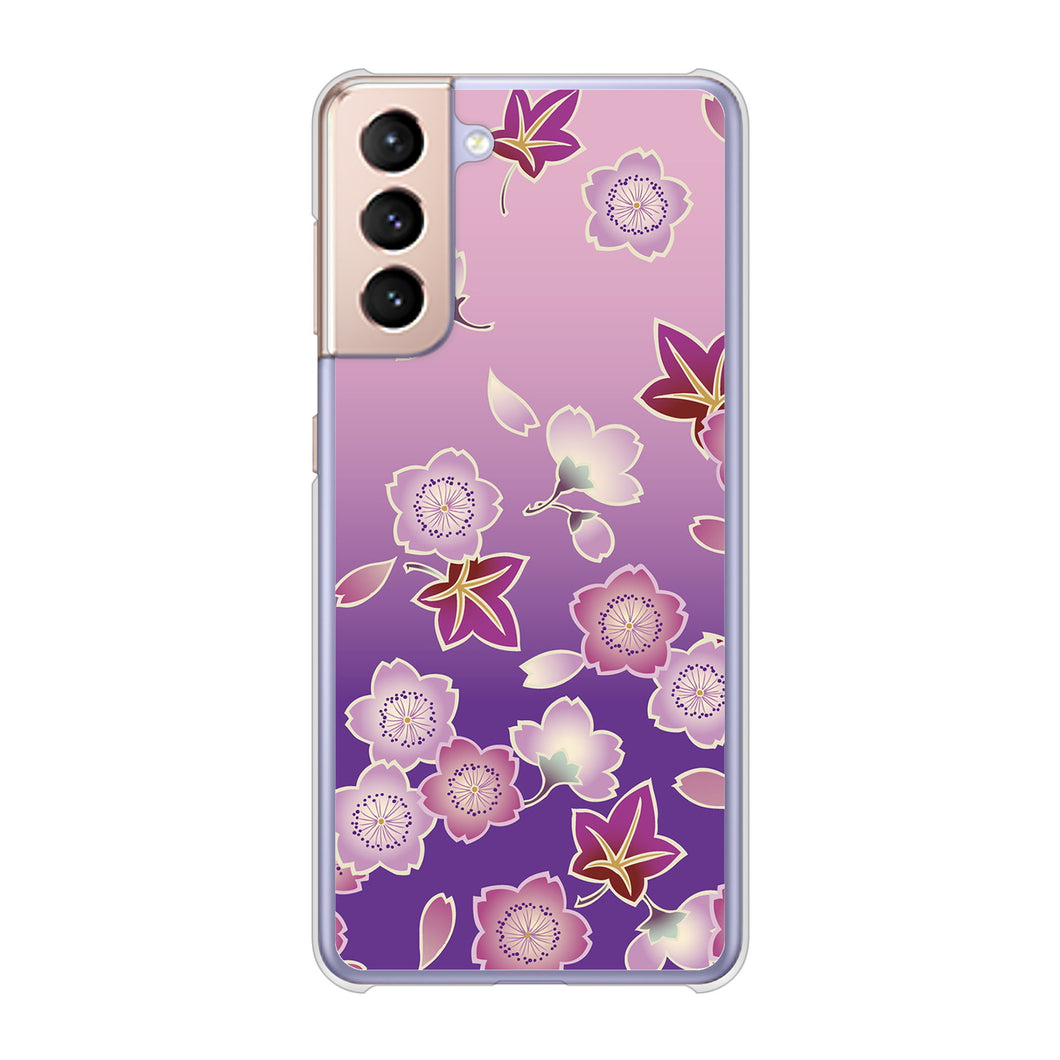 Galaxy S21 5G SC-51B docomo 高画質仕上げ 背面印刷 ハードケース 和花柄