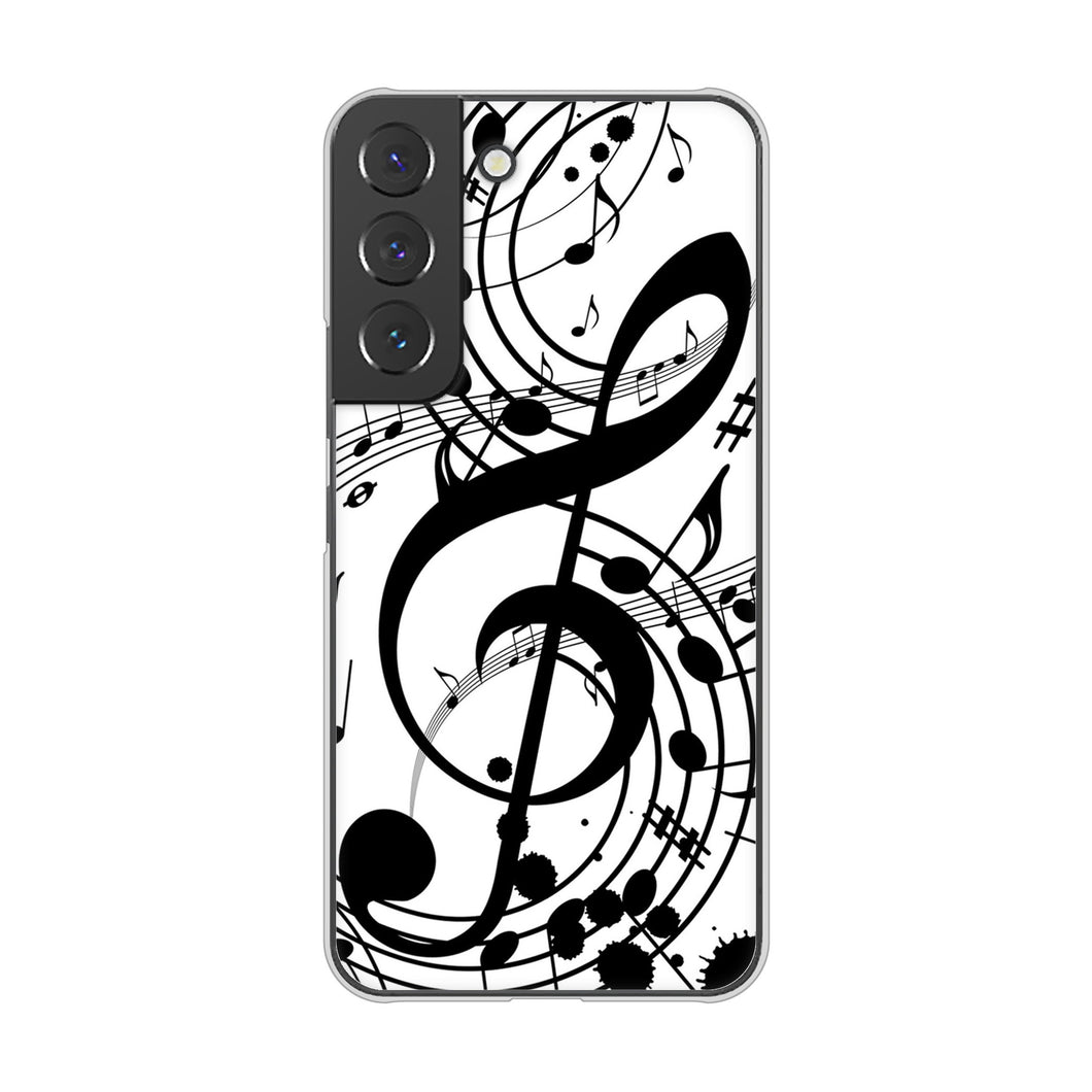 Galaxy S22 SC-51C docomo 高画質仕上げ 背面印刷 ハードケース 音符