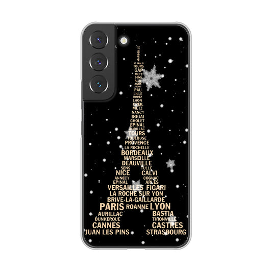 Galaxy S22 SC-51C docomo 高画質仕上げ 背面印刷 ハードケース エッフェル塔