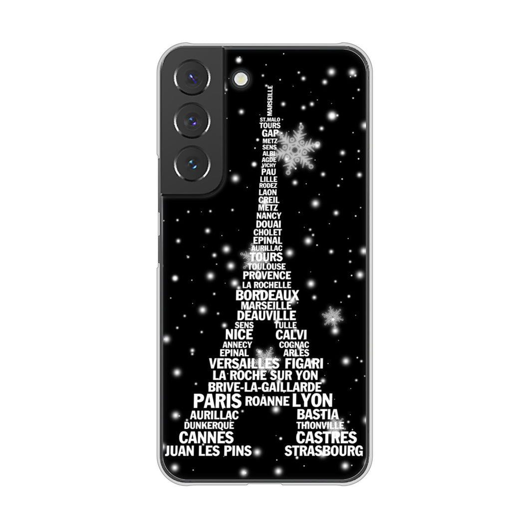 Galaxy S22 SC-51C docomo 高画質仕上げ 背面印刷 ハードケース エッフェル塔