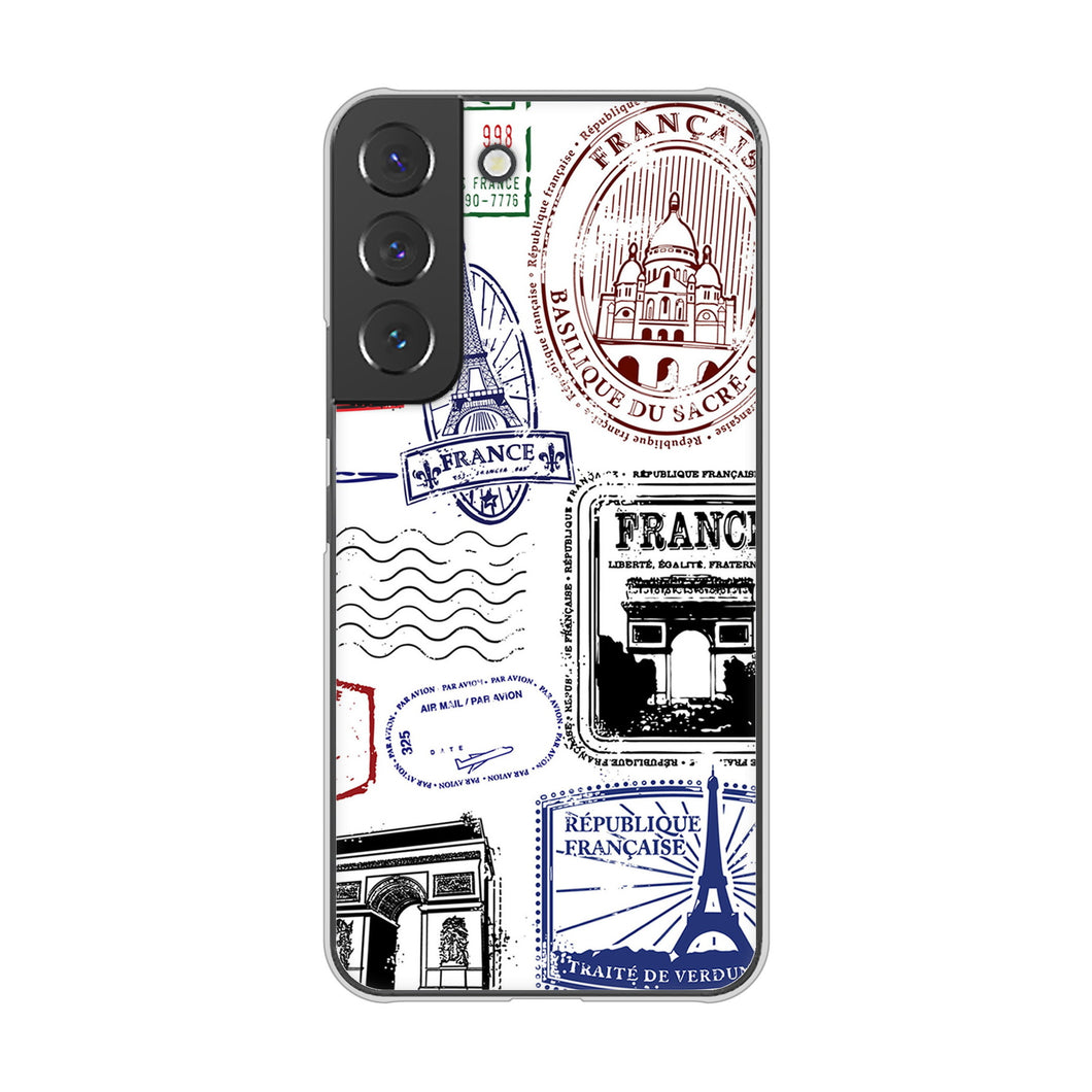 Galaxy S22 SC-51C docomo 高画質仕上げ 背面印刷 ハードケース LOVE フランス