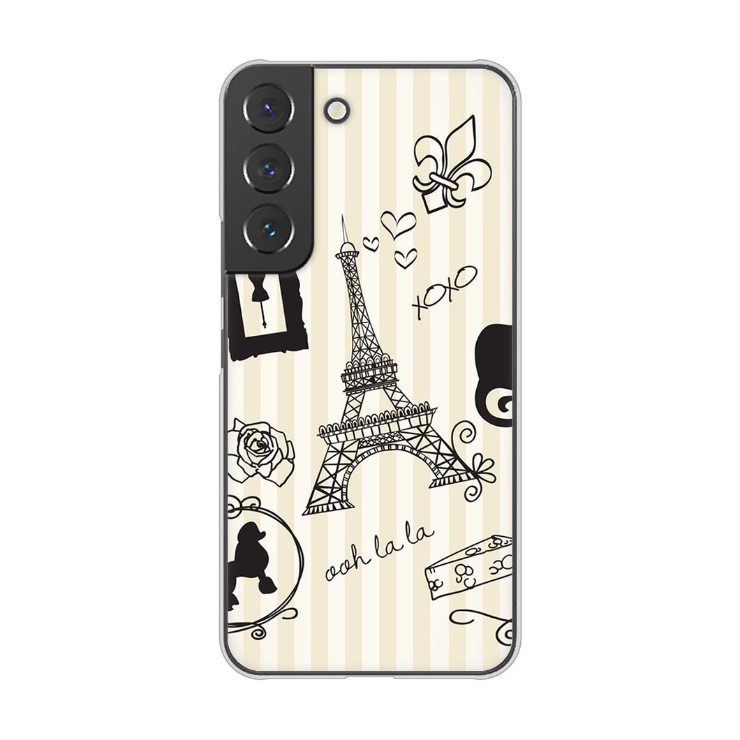 Galaxy S22 SC-51C docomo 高画質仕上げ 背面印刷 ハードケース LOVE フランス